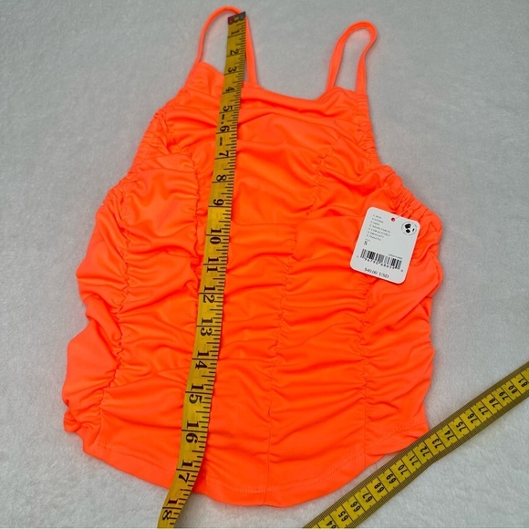 NWT Free People Movement Shirr Enough Tank in Neon Coral - Picture 14 of 16